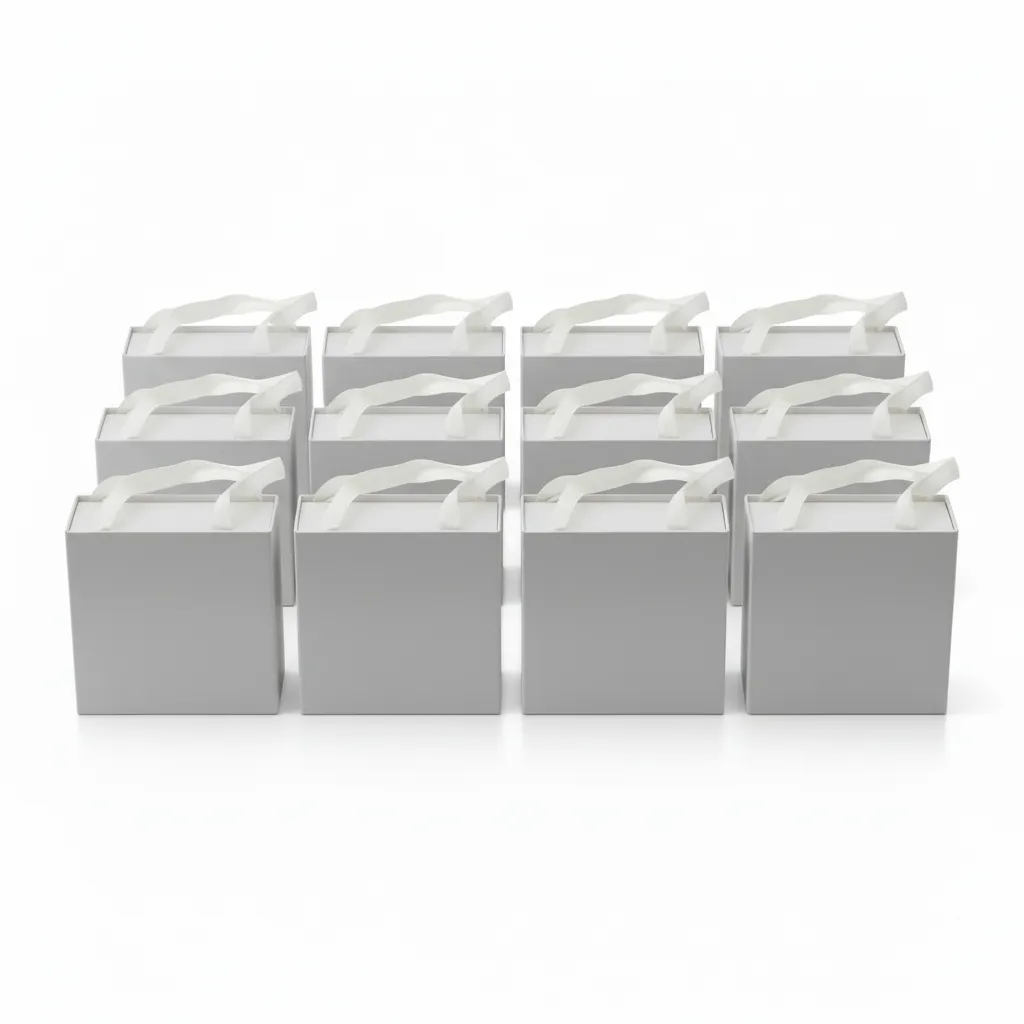 Paquete de 12 cajas de joyería con colgaderas de 10×10×3,5 cm, del mismo modelo. Ideales para anillos, aretes, pulseras, cadenas y tobilleras. Su diseño rígido tipo bolsa permite una presentación ordenada y funcional, adecuada para uso comercial, exhibición y entrega al cliente.