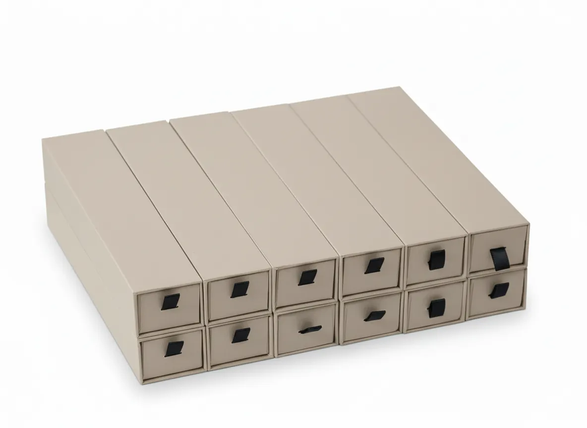 Paquete de 12 cajas rectangulares para joyería de 21×4,8×3,5 cm, del mismo color. Diseñadas para la presentación y resguardo de pulseras, tobilleras  y cadenas. Su formato alargado permite acomodar las piezas de forma ordenada y estable. Fabricadas en material rígido, ofrecen protección durante la exhibición, entrega y almacenamiento. Proporcionan una presentación limpia y adecuada para uso comercial.