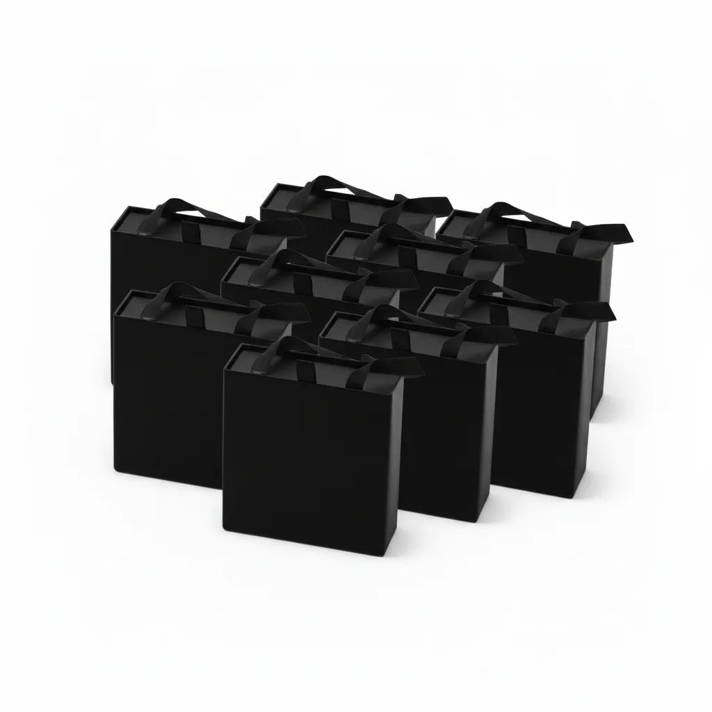 Paquete de 12 cajas de joyería con colgaderas de 10×10×3,5 cm, del mismo modelo. Ideales para anillos, aretes, pulseras, cadenas y tobilleras. Su diseño rígido tipo bolsa permite una presentación ordenada y funcional, adecuada para uso comercial, exhibición y entrega al cliente.