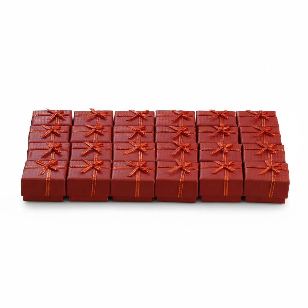 Paquete de 24 unidades de Caja de joyería 4 × 4 cm  Rojo