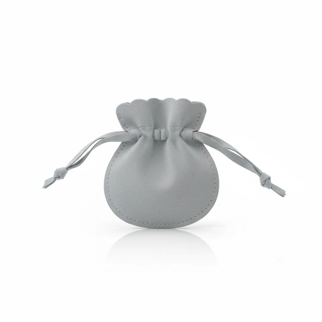 Bolsa con cordón ajustable para joyería 7×7,5cm GRIS CLARO