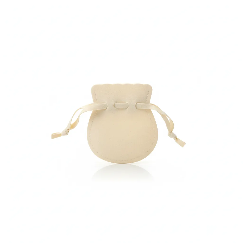 Bolsa con cordón ajustable para joyería 7×7,5cm VAINILLA