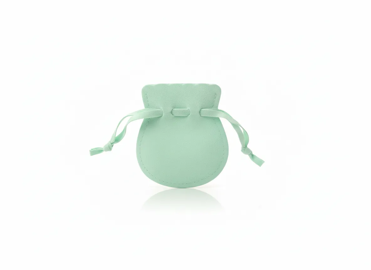 Bolsa con cordón ajustable para joyería 7×7,5cm VERDE AGUA
