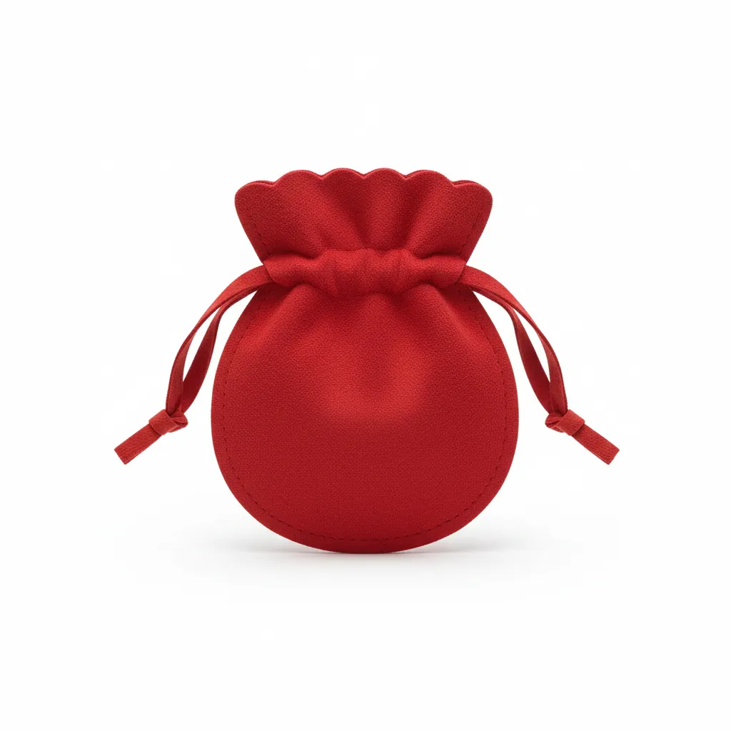Bolsa con cordón ajustable para joyería 7,5×9,5cm ROJO