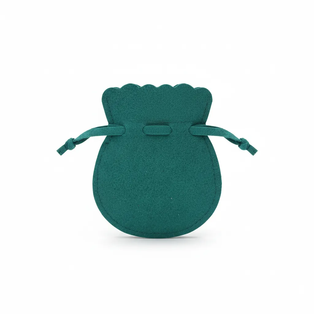 Bolsa con cordón ajustable para joyería 7,5×9,5cm VERDE