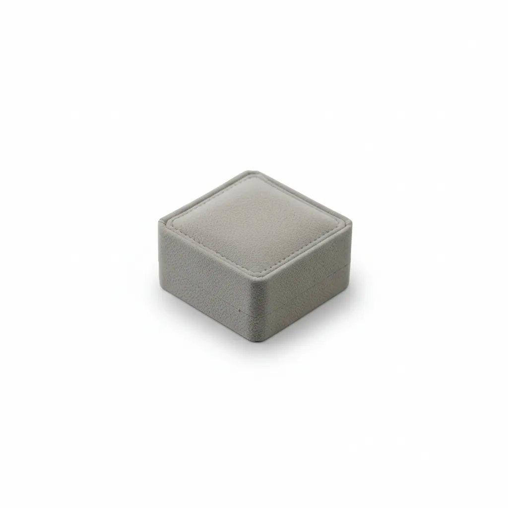 Caja de joyería cuadrada para cadena y dije GRIS 7×7×3,5 CM