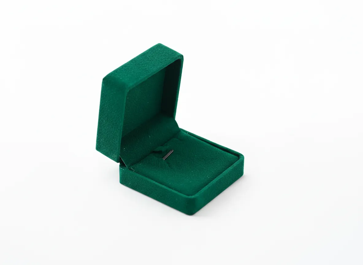 Caja de joyería cuadrada para cadena y dije VERDE ESMERALDA 7×7×3,5 CM
