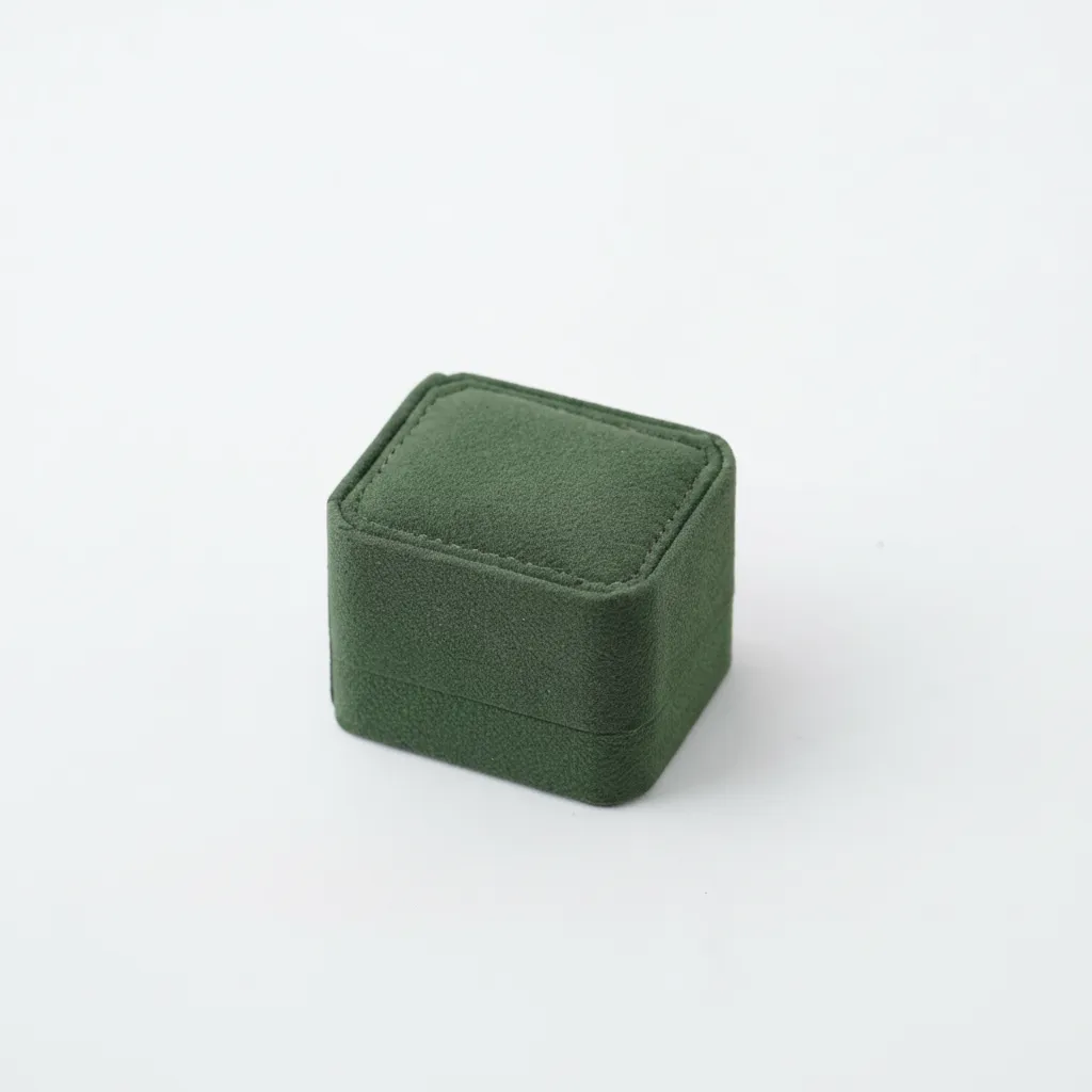 Caja de joyería cuadrada 5 × 6 × 4,5 CM VERDE