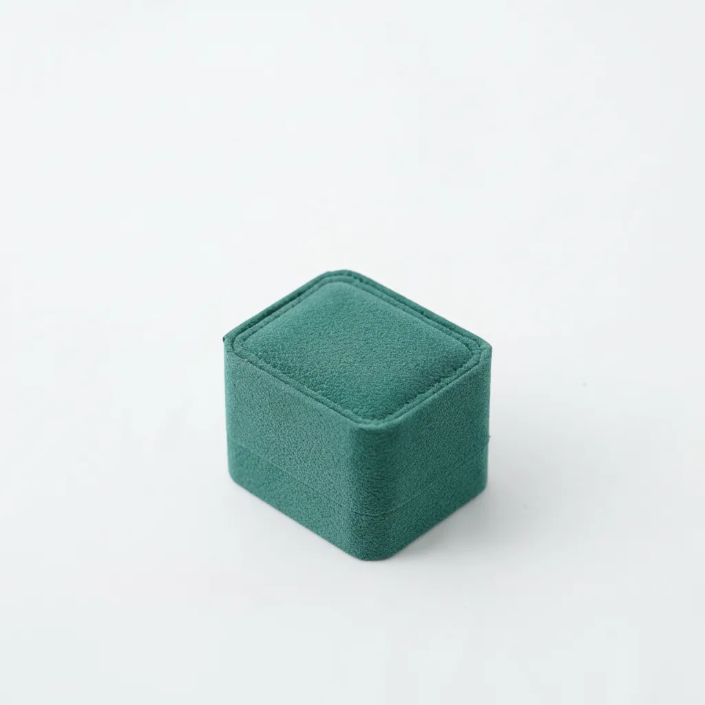 Caja de joyería cuadrada 7 × 7 × 3,5 CM VERDE ESMERALDA