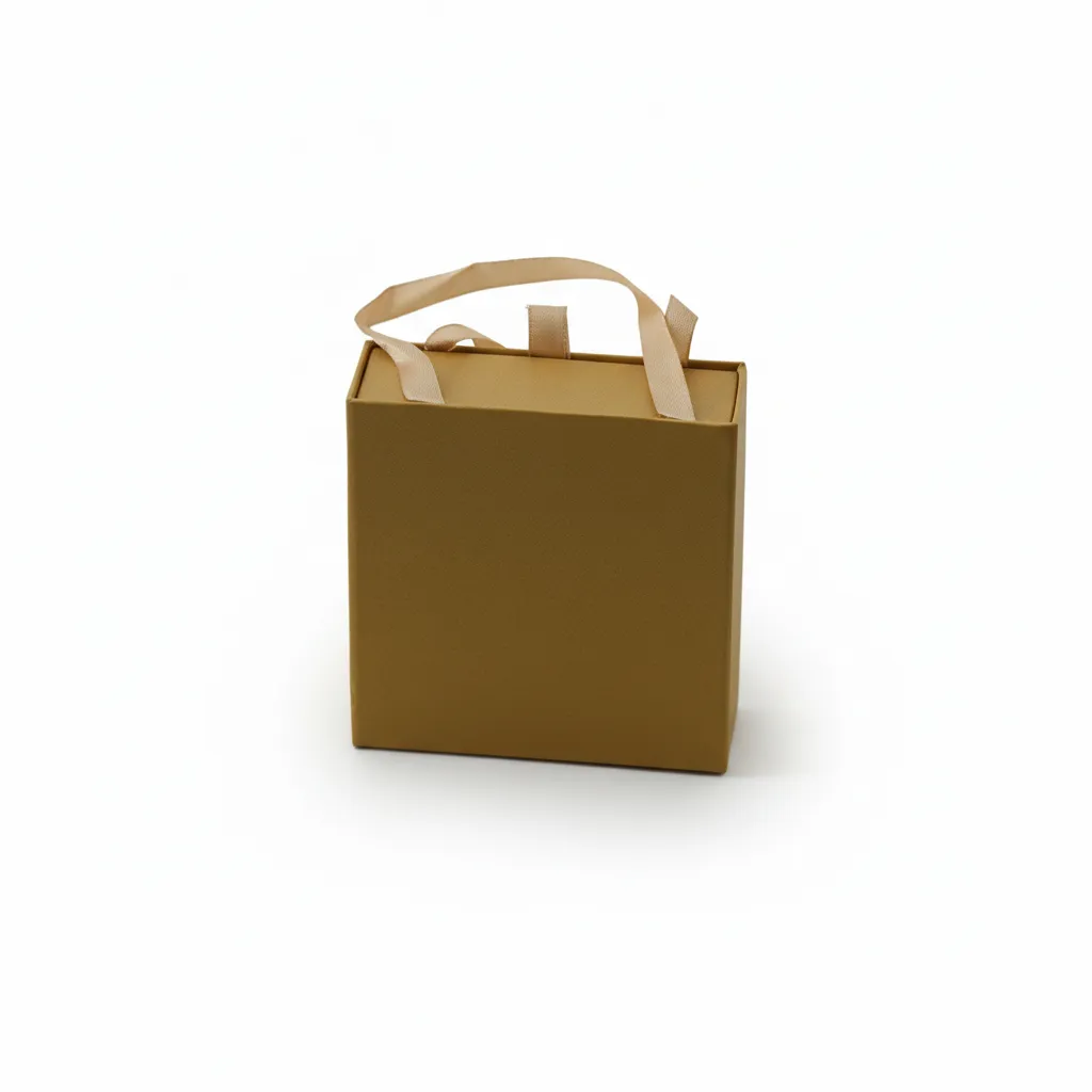 Caja de joyería rígida con colgaderas de 10×10×3,5 cm, diseñada para empacar anillos, aretes, pulseras, cadenas y tobilleras. Su formato tipo bolsa de regalo combina estructura firme con asas superiores, ofreciendo una presentación práctica y elegante para venta, entrega y obsequio.