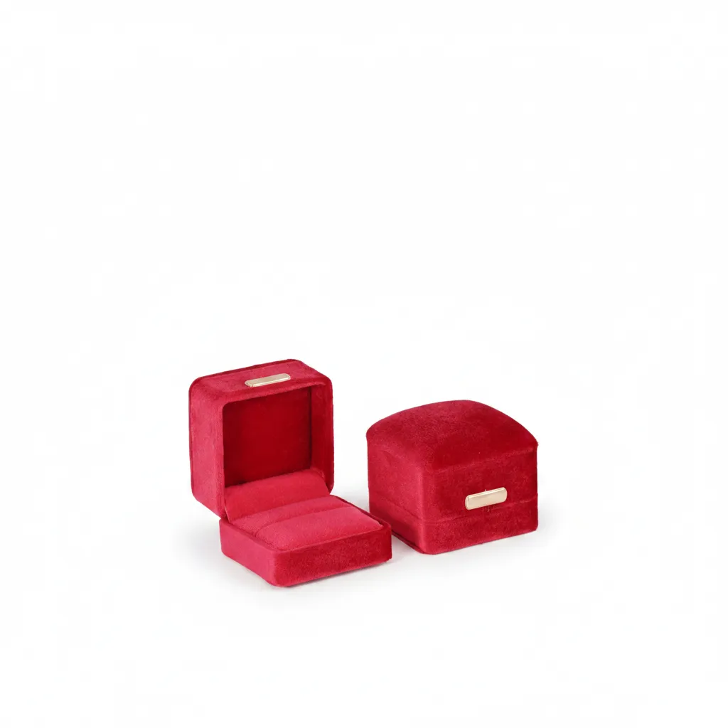 Empaque en tono rojo de 6,8 × 6,7 × 5,5 cm, con presencia llamativa y acabado elegante. Perfecto para una presentación impactante, especial y con aire de lujo.