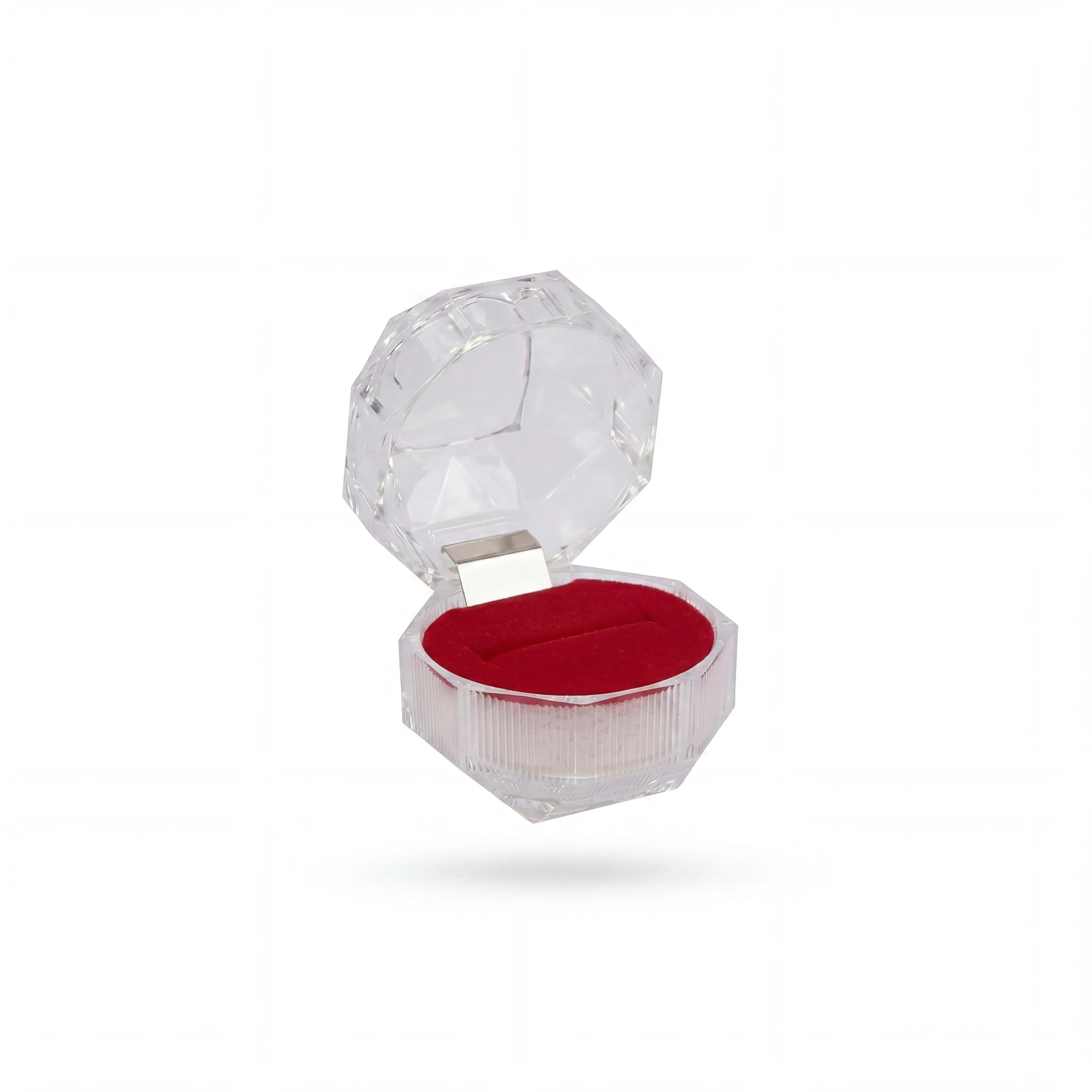 Empaque decorativo de 8 × 8 × 3,2 cm, inspirado en la forma de una gema. Su diseño llamativo y elegante lo convierte en una opción ideal para presentaciones especiales.